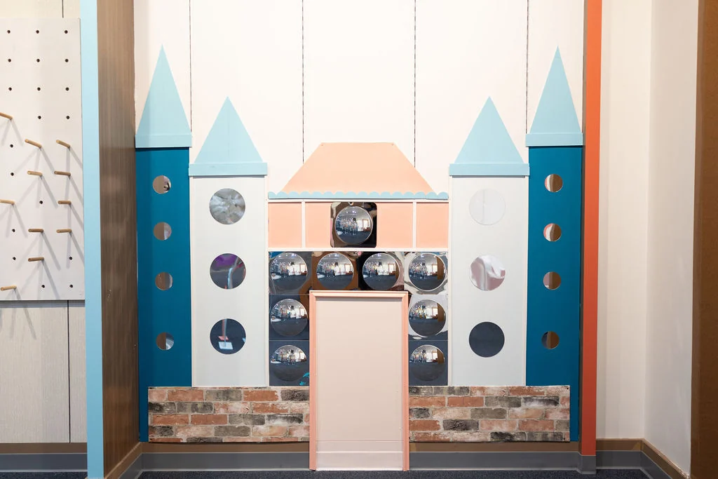 Colourful imagination play structures at Carnaby